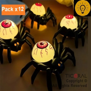 VELA HALLOWEEN ARA�A Y OJO LED LUMINOSO X 12